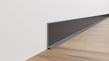 Плинтус AlPro13 - 2160 алюминиевый анодированный L 60 чёрный матовый 2.95 м.