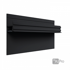 Теневой плинтус скрытого монтажа  AlPro13-7209 черный RAL9005 МУАР (под подсветку) 2,7 м.  